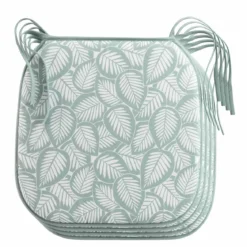 4 GALETTES 38X38CM MICROFIBRE IMPRIMEE DIVANY SAUGE