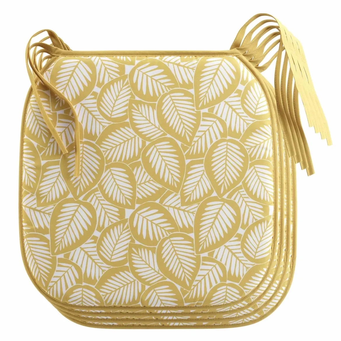 4 GALETTES 38X38CM MICROFIBRE IMPRIMEE DIVANY JAUNE