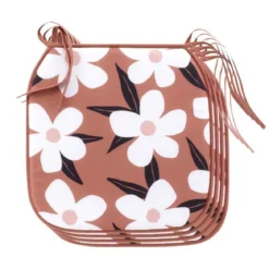 4 GALETTES 38X38X1.8CM MICROFIBRE IMPRIME DARCY TERRACOTTA