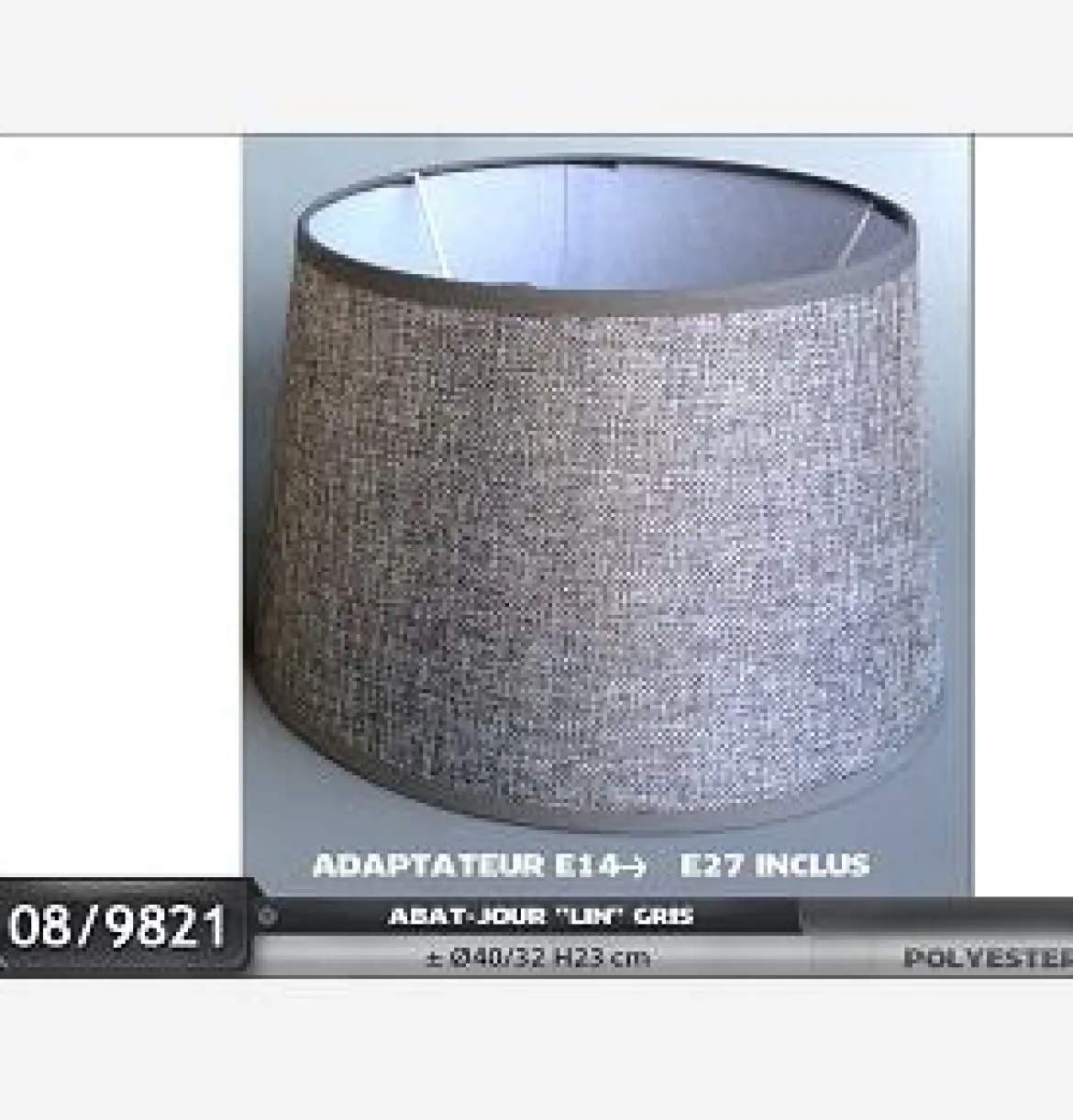 ABAT JOUR D.40CM LIN GRIS