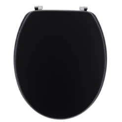 ABATTANT WC 18 POUCES ATTACHES ACIER INOXYDABLE NOIR