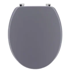 ABATTANT WC 18 POUCES ATTACHES ACIER INOXYDABLE GRIS