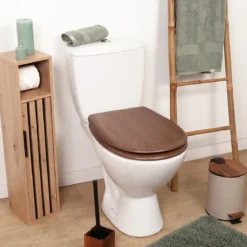 ABATTANT WC BOIS MOULE 18 POUCES FACON CHENE MARRON