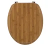 ABATTANT WC BOIS MOULE 18 POUCES ATTACHES ACIER FACON BAMBOU