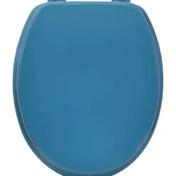 ABATTANT WC MDF 18 POUCES ATTACHES PLASTIQUES BLEU CANARD