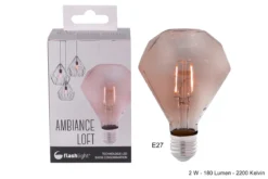 AMPOULE LED DIAMANT AMBREE E27 2W
