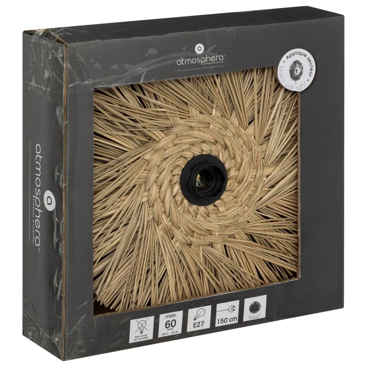 APPLIQUE PAILLE TEA NATUREL D.34CM