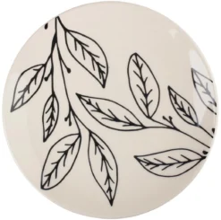 ASSIETTE A DESSERT FLEUR GRES DECOREE FORME COUPE 19CM