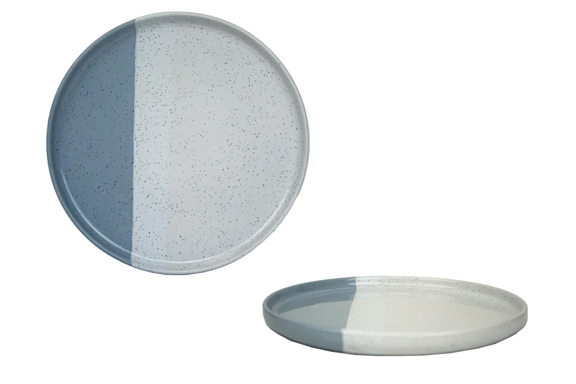 ASSIETTE A DESSERT GEO 21CM BLEU GRES