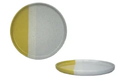 ASSIETTE A DESSERT GEO 21CM JAUNE GRES