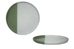 ASSIETTE A DESSERT GEO 21CM VERT GRES