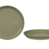 ASSIETTE A DESSERT NATURAL 20CM VERT TILLEUL GRES