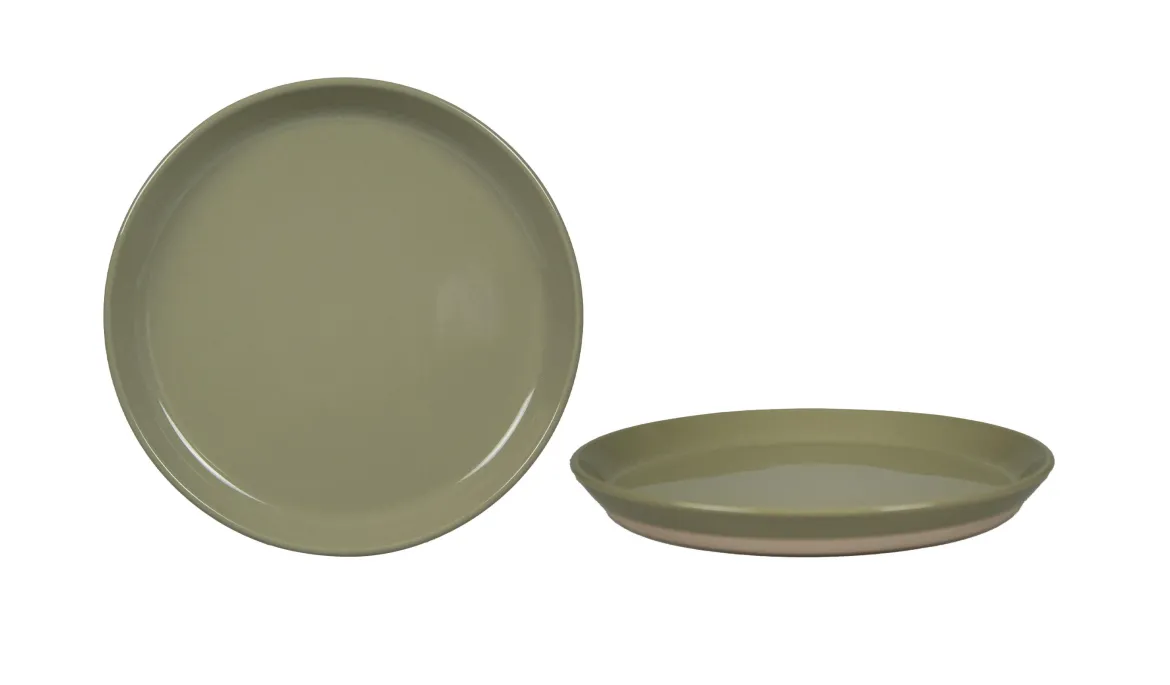ASSIETTE A DESSERT NATURAL 20CM VERT TILLEUL GRES