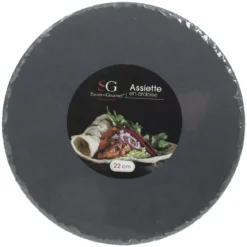 ASSIETTE ARDOISE D.22CM