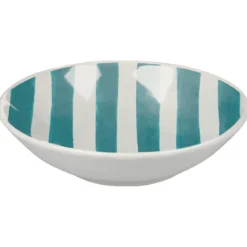 ASSIETTE A SOUPE GRES DECOREE FORME COUPE BLEU 20CM