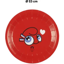 ASSIETTE CARTON MASCOTTE LOVE 23CM X6 PIECES