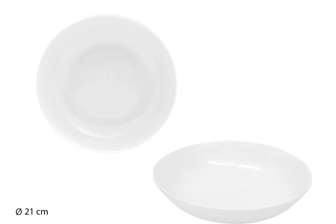 ASSIETTE CREUSE BLANCHE CALOTTE 20.5 CM PORCELAINE