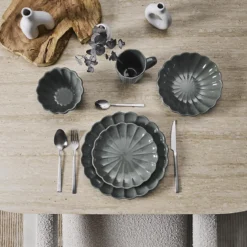 ASSIETTE CREUSE CALISTA GRIS D20CM