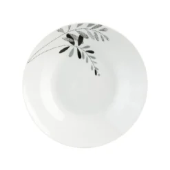 ASSIETTE CREUSE FLORAL GRIS 20CM