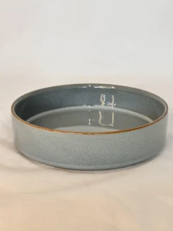 ASSIETTE CREUSE GRIS PORCELAINE EMAIL REACTIF 20CM