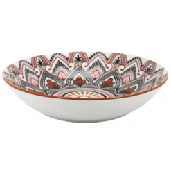 ASSIETTE CREUSE MANDALA ORANGE D.20CM