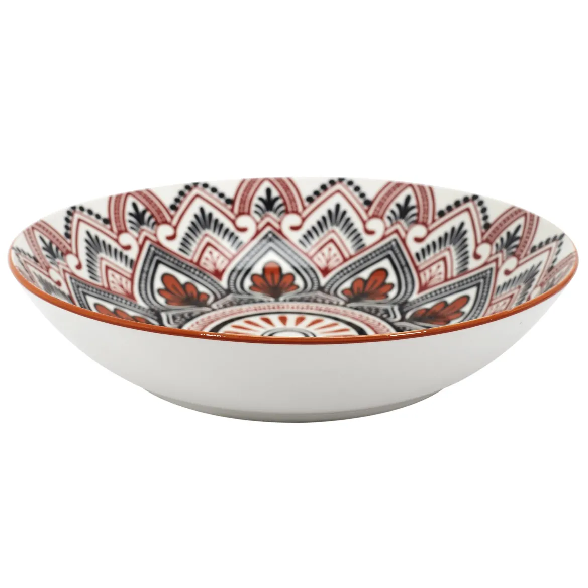 ASSIETTE CREUSE MANDALA ORANGE D.20CM