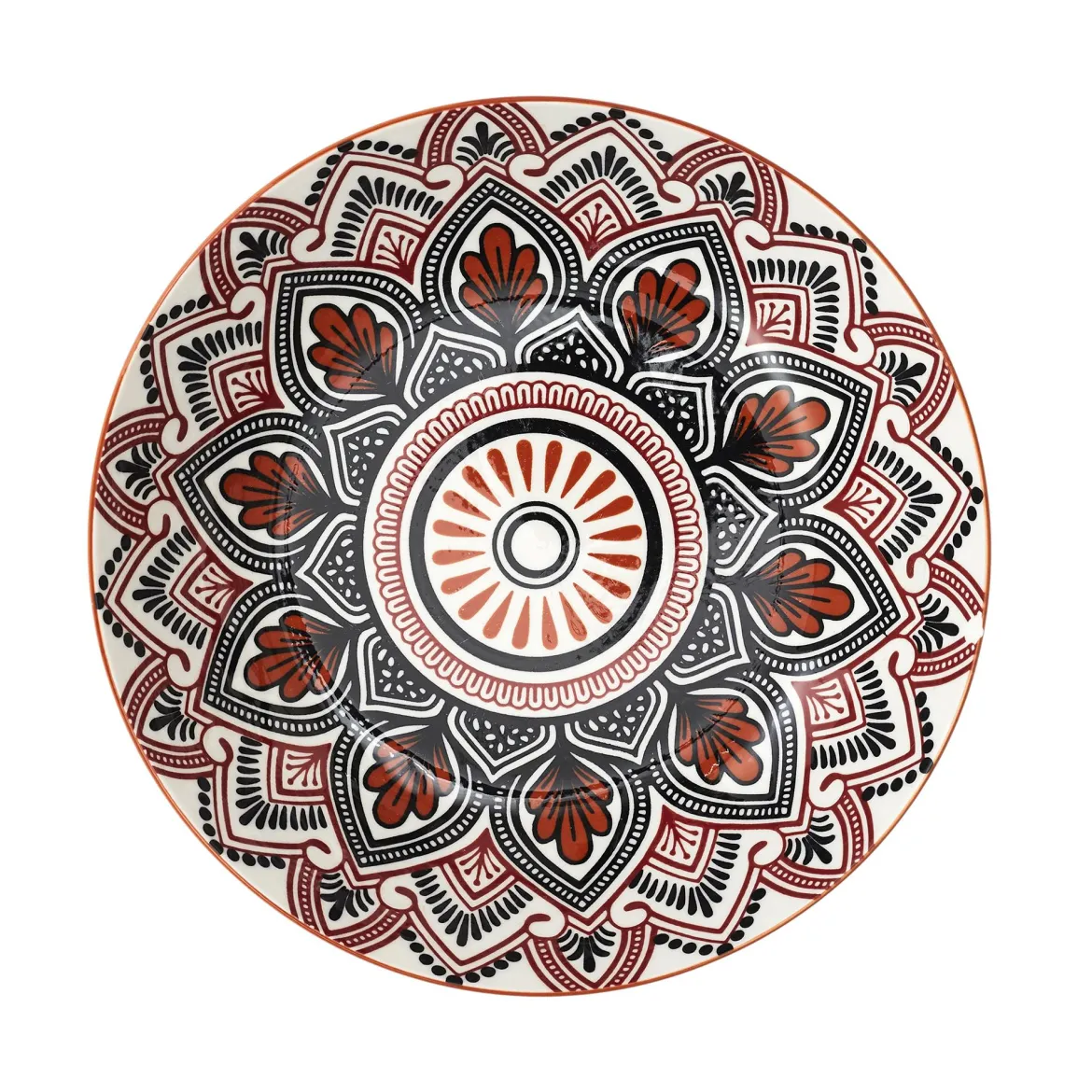 ASSIETTE CREUSE MANDALA ORANGE D.20CM