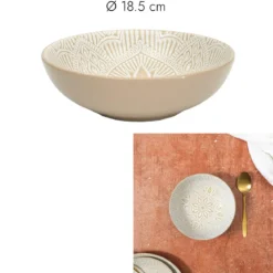 ASSIETTE CREUSE SAHARA BEIGE 18.5CM