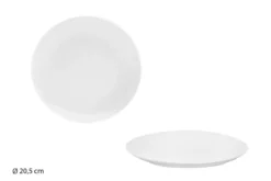 ASSIETTE DESSERT BLANCHE CALOTTE 20.5CM PORCELAINE