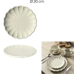 ASSIETTE DESSERT CALISTA ECRU D20CM