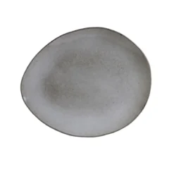 ASSIETTE GALET 22X18CM AU GRES DU TEMPS GRIS