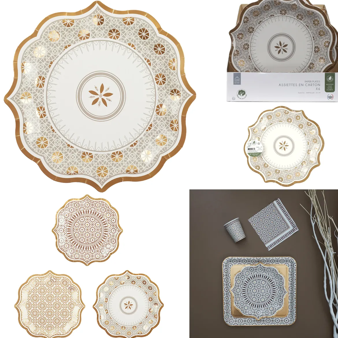 ASSIETTE JETABLE MIRAGE X6 PIECES