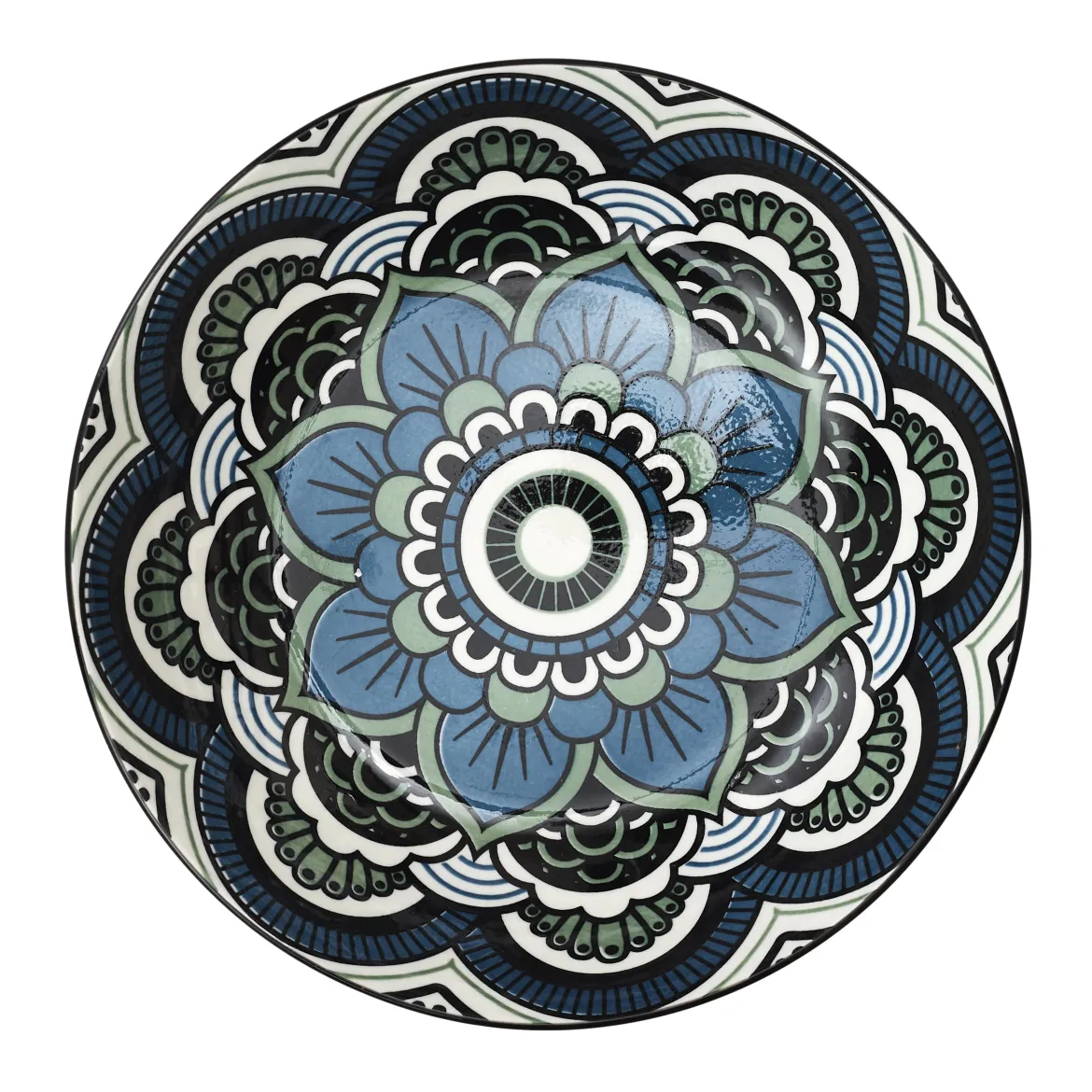ASSIETTE MANDALA BLEU CREUSE D.20CM