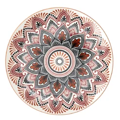 ASSIETTE MANDALA ORANGE D.26CM