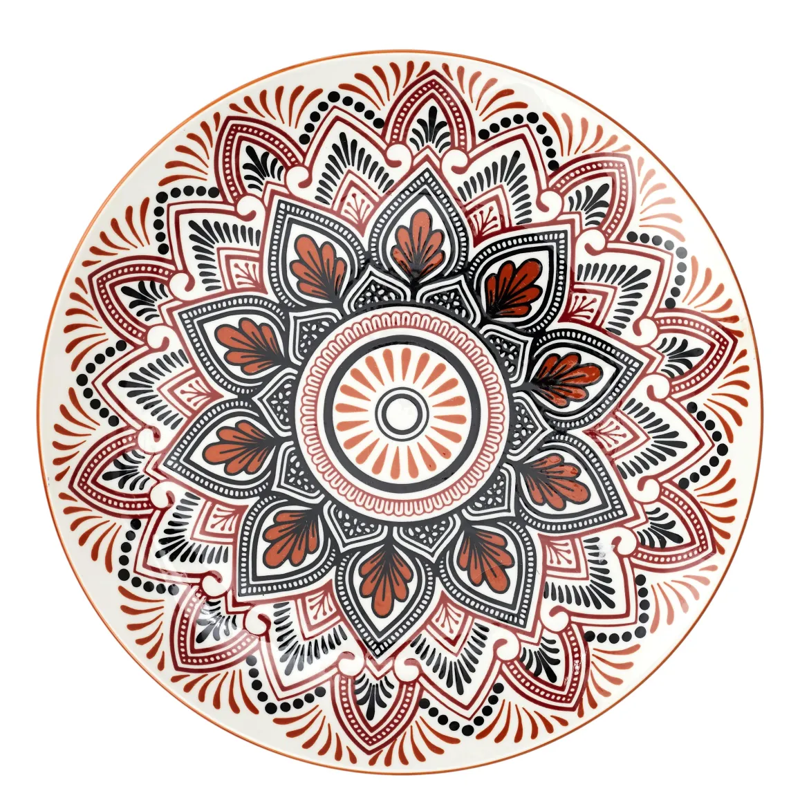 ASSIETTE MANDALA ORANGE D.26CM