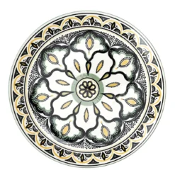 ASSIETTE MANDALA VERT D.26CM