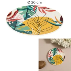 ASSIETTE PLASTIQUE PARADIS EXOTIQUE D.20CM