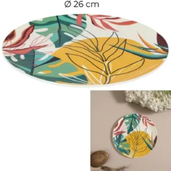 ASSIETTE PLASTIQUE PARADIS EXOTIQUE D.26CM