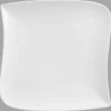 ASSIETTE PLATE CARRE VAGUE BLANC