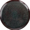 ASSIETTE PLATE EMAIL REACTIF EFFET CORAIL BLEU MARRON 24.5CM