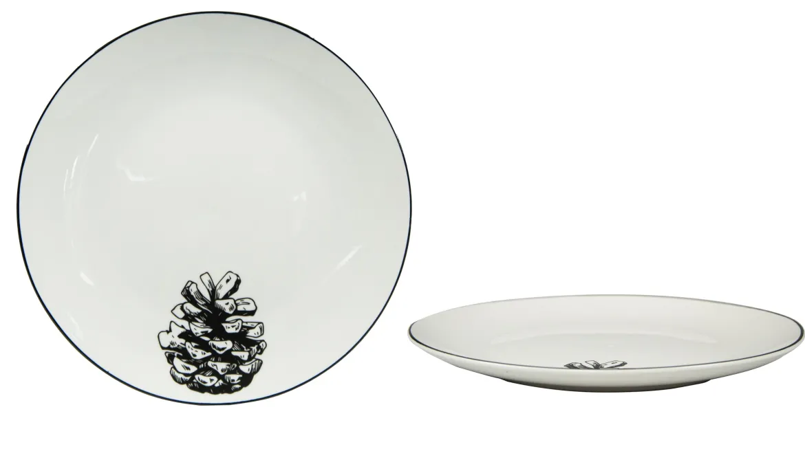ASSIETTE PLATE POMME DE PIN 27CM