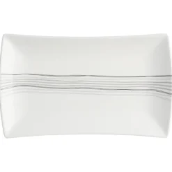 ASSIETTE RECTANGLE LIGNES 25.5X15.5CM