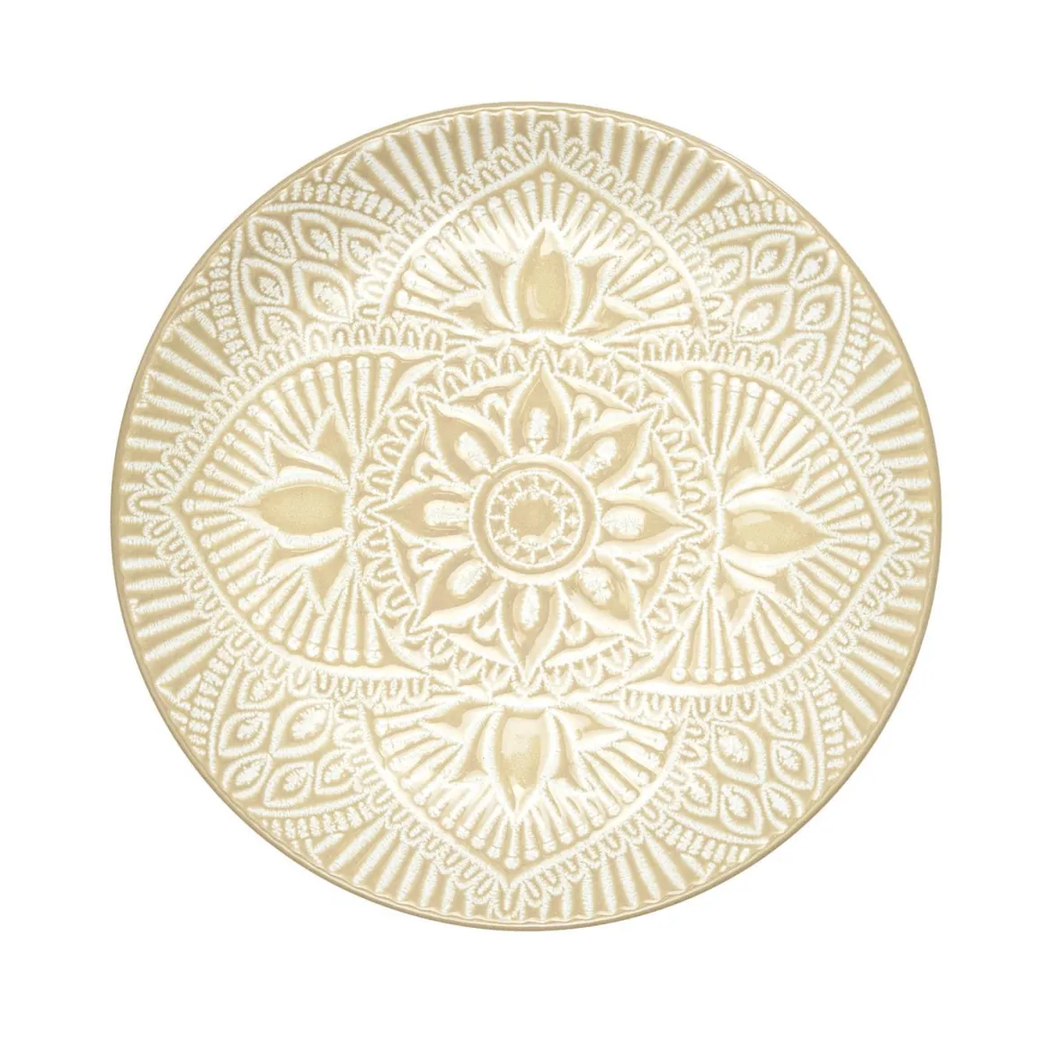 ASSIETTE SAHARA BEIGE D.19.5CM
