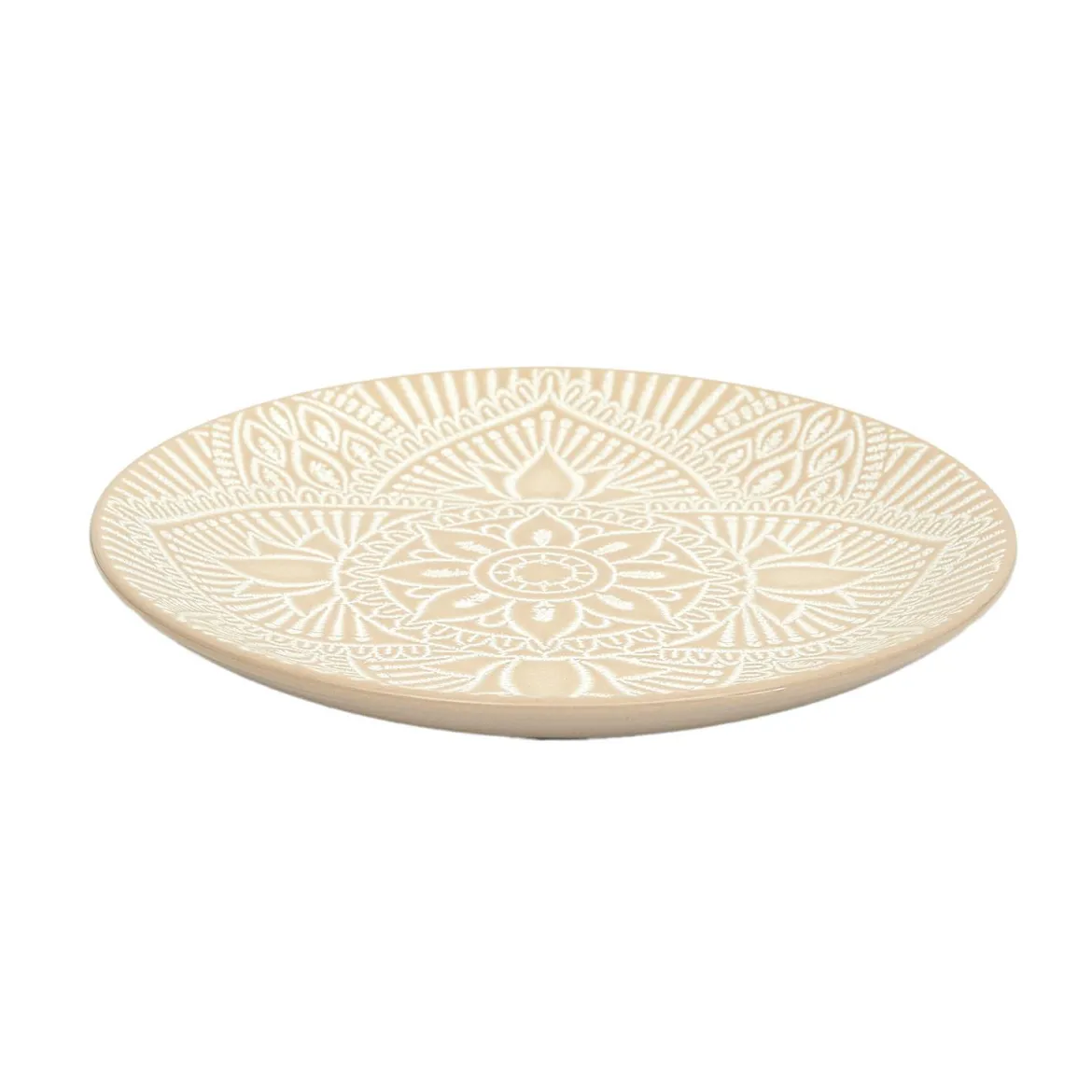 ASSIETTE SAHARA BEIGE D.19.5CM