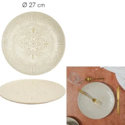 ASSIETTE SAHARA BEIGE D.27CM