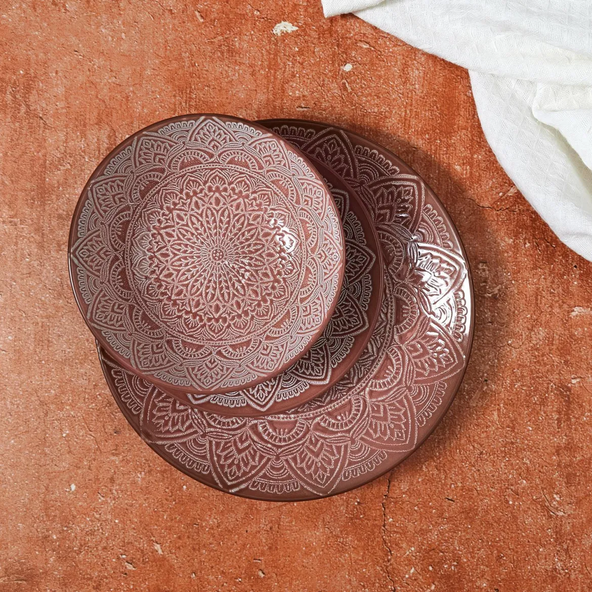 ASSIETTE SAHARA TERRACOTTA D.27CM