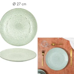 ASSIETTE SAHARA VERT D.27CM