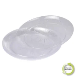 ASSIETTES PLASTIQUE TRANSPARENT D.25CM X6PCS