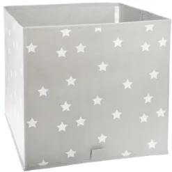BAC RANGEMENT GRIS ETOILES