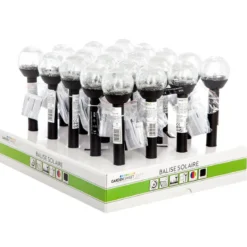 BALISE SOLAIRE VERRE LUMIERE MULTICOLORE H.32CM